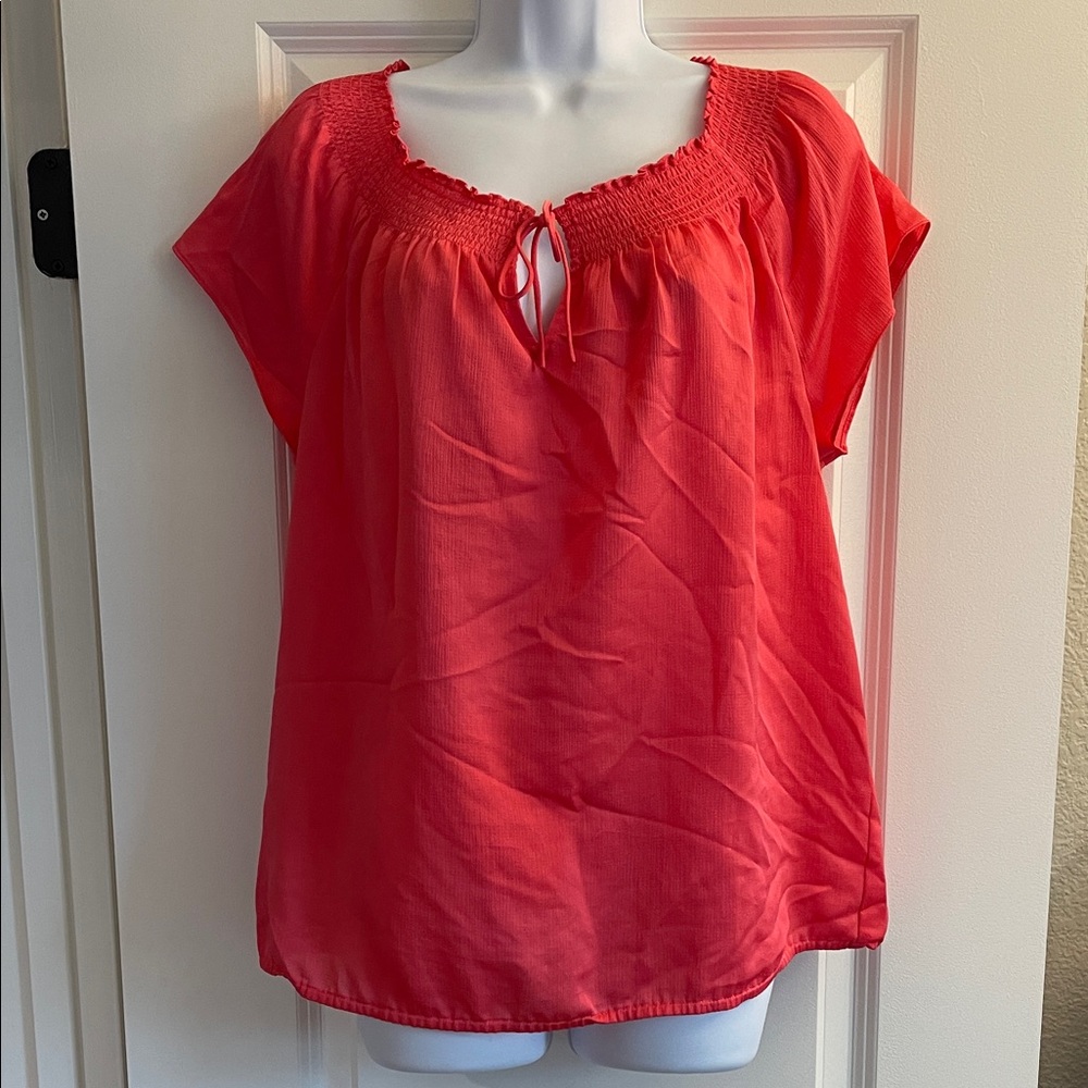 Ann Taylor Vibrant Coral Blouse